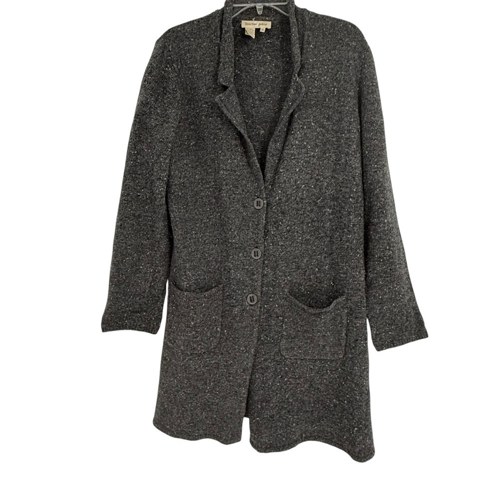 Territory Ahead Sweater Lambs Wool Cardigan Women gray/Green Sweater Size Medium